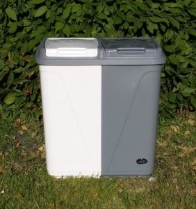 Violet 45+45=90 Lt. Çift Gözlü Kirli Çamaşır Sepeti Pratik Kapaklı Renkli ve Beyazlar İçin Gözler