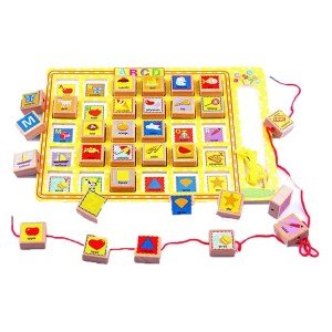 Letter Strings Music Knowledge Map 33 Parça Ahşaptan Oluşan Renkli Görsel Algıyı Geliştiren Eğitici Oyuncak