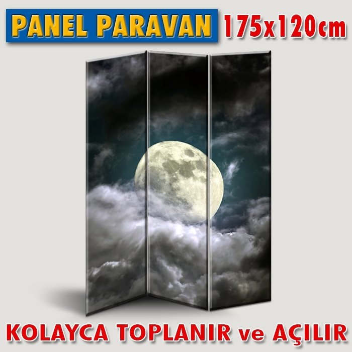 GÖRSELLİ KATLANIR PANEL BÖLME SİSTEMİ - GECE VE DOLUNAY