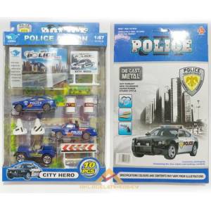 10 Parça Diecast Metal Polis Araçları Seti