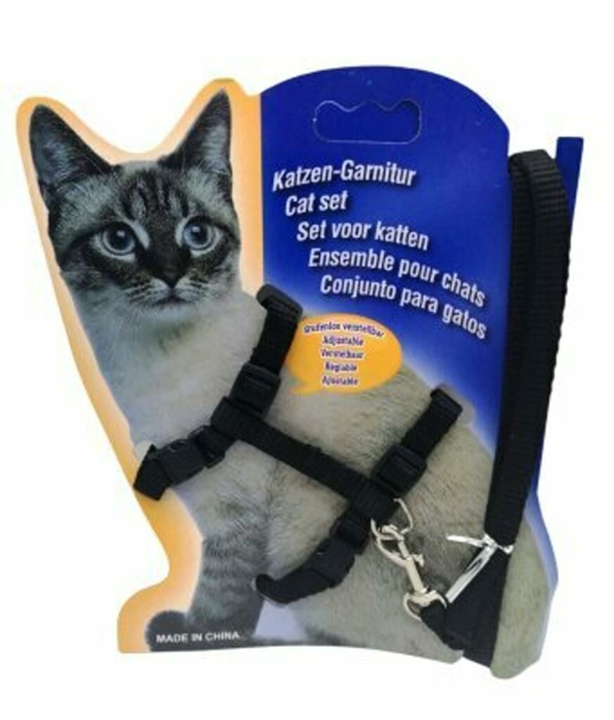 Ayarlanabilir Kedi Göğüs Tasması Siyah