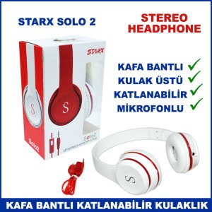 Starx Solo 2 Katlanabilir Mikrofonlu  Kulak Üstü Kulaklık - Stereo Headphone