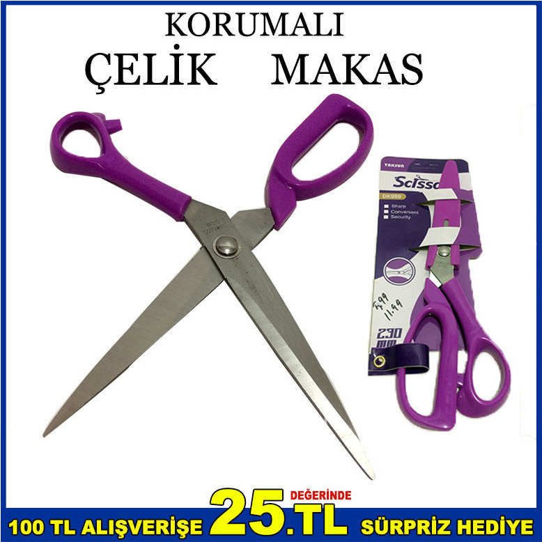 24 CM KORUMALI DAYANIKLI PASLANMAZ ÇELİK MAKAS-3