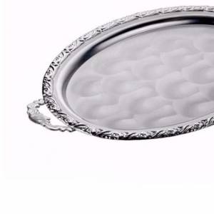 41x20cm Orta Boy Kare Model Gümüş Nişan Tepsisi