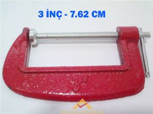 ÇELİK SIKIŞTIRMA MENGENESİ 3 FARKLI BOYDA 3 ADET ÇELİK MENGENE G-CLAMP ÇELİK-DÖKÜM EL MENGENESİ SET