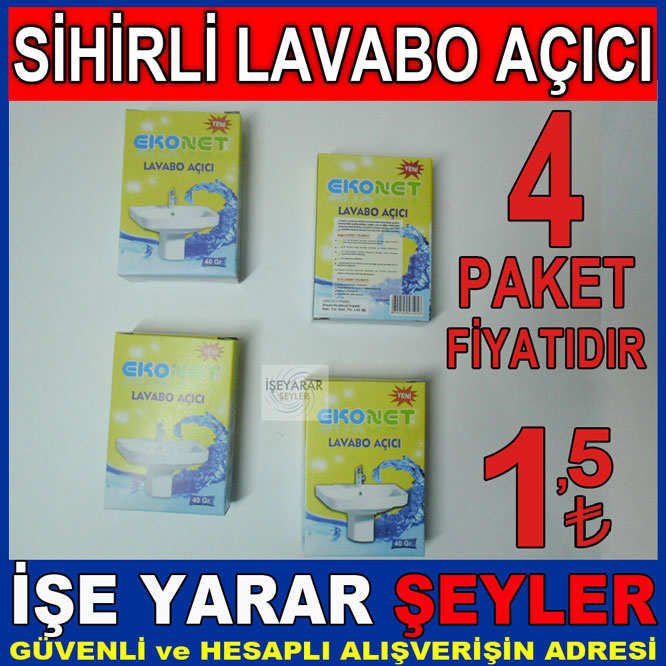 EVE OFİSE ŞART 4lü PAKET SÜPER ETKİ LAVABO AÇICI