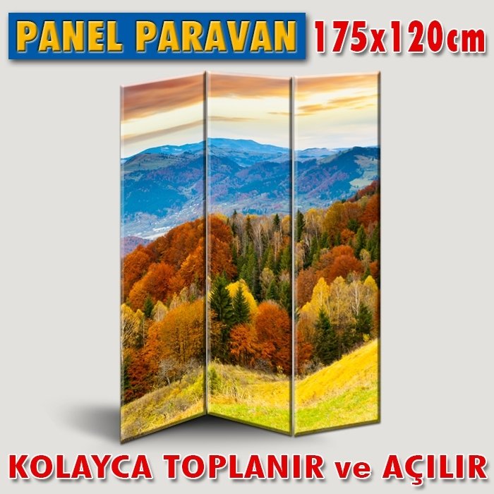 GÖRSELLİ KATLANIR PANEL BÖLME SİSTEMİ - DAĞDA GÜNBATIMINDA RENK