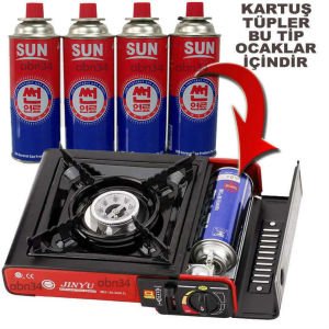 2adet Tüp Gaz Portatif Kamp ocakları için 220gr Kartuş Bütangazı