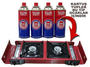 2adet Tüp Gaz Portatif Kamp ocakları için 220gr Kartuş Bütangazı