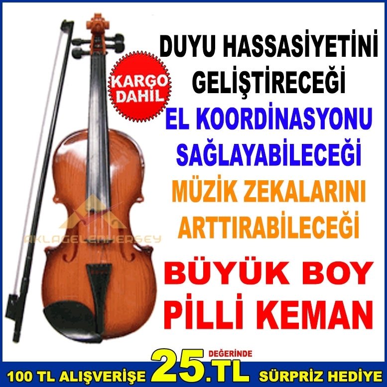 ÇOCUKLARIN MUTLU ZAMAN GEÇİREBİLECEKLERİ EĞLENCELİ PİLLİ KEMAN