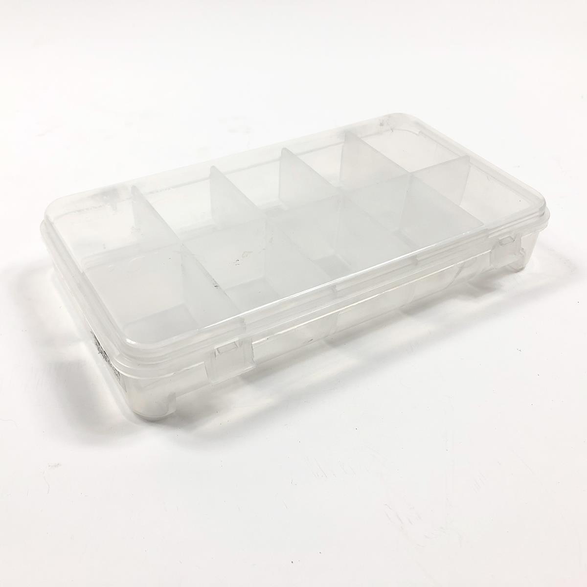 Çok Amaçlı 10 Bölmeli Organizerli Şeffaf Kutu 18x10x3 cm