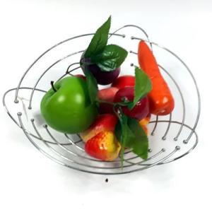 Paslanmaz Demir Masa Ve Sehpa Üstü Meyvelik 27x27x9 Cm