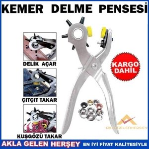Ücretsiz Kargo DERİ KUMAŞ KEMER 5 FARKLI ÖLÇÜDE DELME PENSESİ