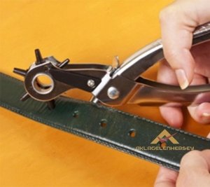 Ücretsiz Kargo DERİ KUMAŞ KEMER 5 FARKLI ÖLÇÜDE DELME PENSESİ