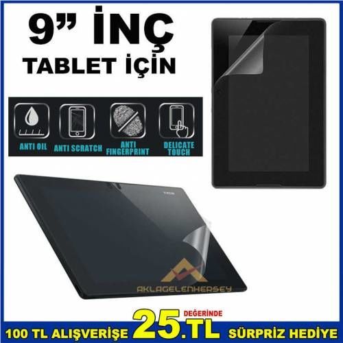 9 İNÇ TABLETLER İÇİN PARMAK İZİ YAPMAYAN KALİTELİ EKRAN KORUYUCU JELATİN FİLM