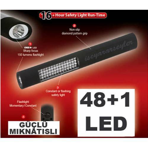 48+1 Cree Led Mıknatıs Fener,Işıldak Nıght Stıck