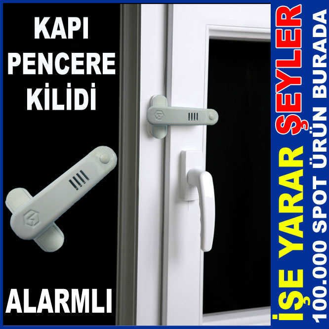 BEYAZ RENK ALARMLI KAPI PENCERE GÜVENLİK KİLİDİ ALARMLI KAPI MANDALI BEYAZ RENK GÜVENLİ MANDAL KİLİT