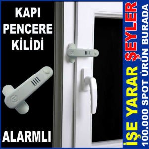 BEYAZ RENK ALARMLI KAPI PENCERE GÜVENLİK KİLİDİ ALARMLI KAPI MANDALI BEYAZ RENK GÜVENLİ MANDAL KİLİT