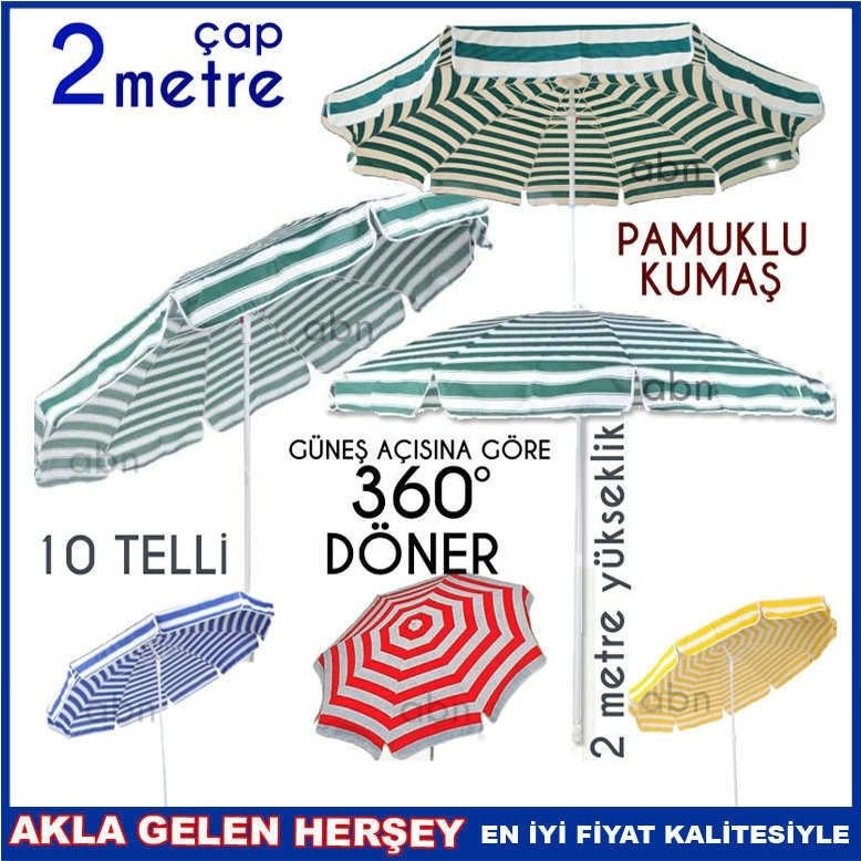 Büyük boy bahçe,balkon,teras şemsiyesi,2mt plaj gölge şemsiyesi