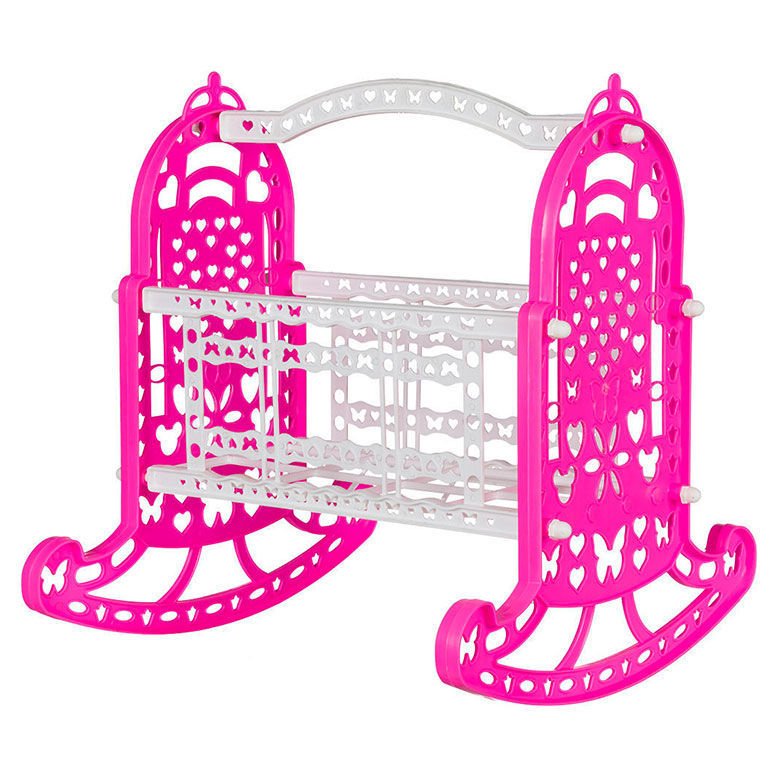 Enhoş Oyuncak Kız Çocukları İçin Pembe Beyaz Kelebek Beşik Büyük Boy Sallanan Oyuncak Beşik