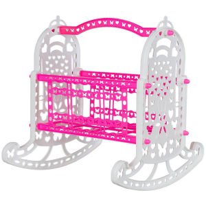 Enhoş Oyuncak Kız Çocukları İçin Pembe Beyaz Kelebek Beşik Büyük Boy Sallanan Oyuncak Beşik