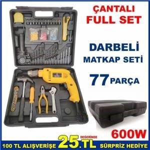77 PARÇA FULL SET ÇANTALI DARBELİ MATKAP SETİ