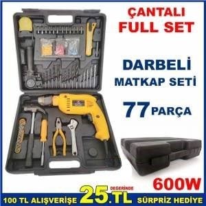 77 PARÇA FULL SET ÇANTALI DARBELİ MATKAP SETİ