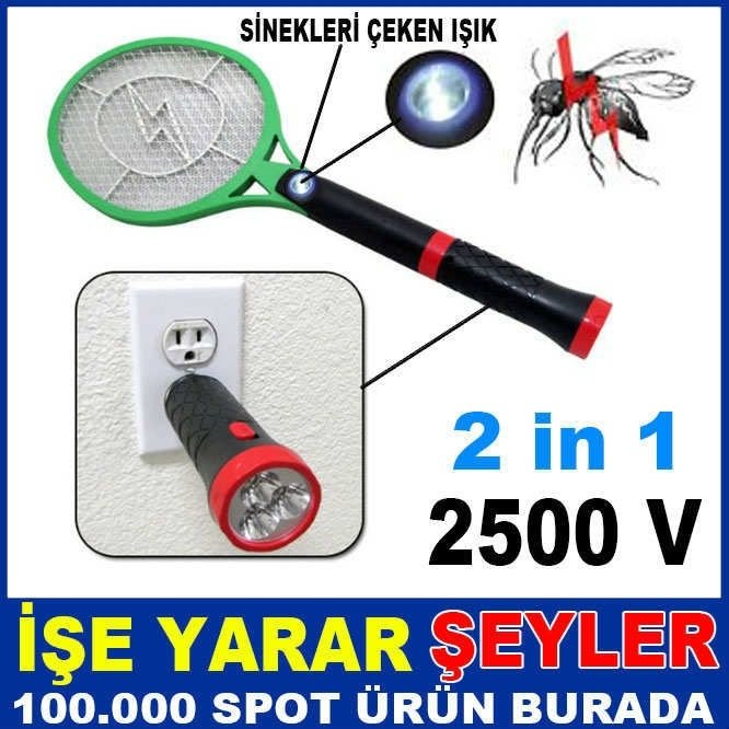 Şarjlı El Feneri Ve Sivrisinek Yok Edici Raket IŞIKLI ELEKTRİKLİ