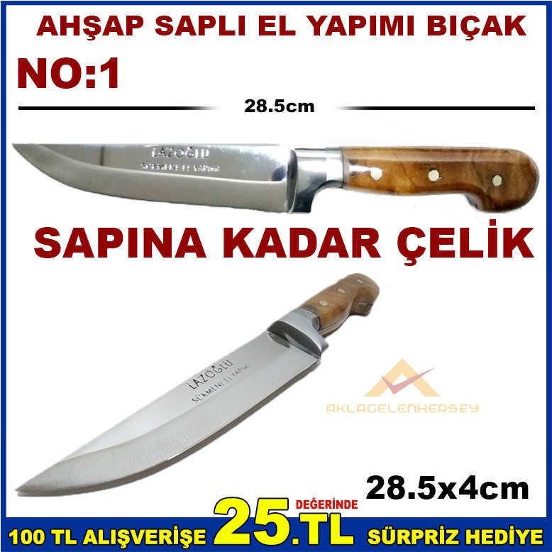 SÜRMENE EL YAPIMI ÇEKİÇ DÖVME KURBAN BIÇAĞI NO 1