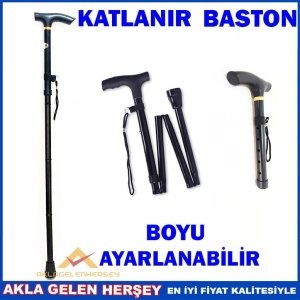 Ücretsiz Kargo BOYU AYARLANABİLİR METAL KATLANABİLİR BASTON