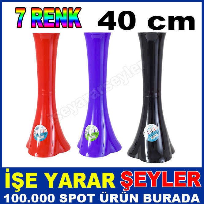 ORTA BOY 7 RENKLİ YER 40 CM AKRİLİK YER VAZOSU