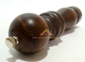 SERAMİK ÖĞÜTÜCÜLÜ 22cm AHŞAP KAYA TUZU DEĞİRMENİ