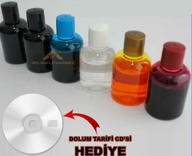 Tüm yazıcılara uyumlu 6 renk kartuş dolum seti