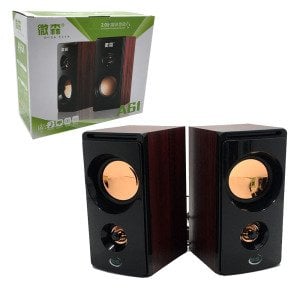 1+1 Ahşap Kabinli Masaüstü Bilgisayar Laptop Speaker Hoparlörü
