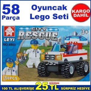 58 Parça Eğitici Oyuncak City Rescue Lego Blokları Oyuncak Lego A