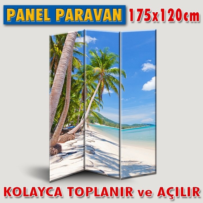 GÖRSELLİ KATLANIR PANEL BÖLME SİSTEMİ - TROPİK KUMSAL MAVİLERİ