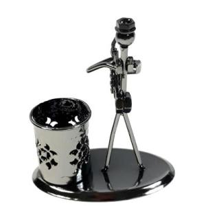 Müzisyen Modeli 3 Demir Masa Üstü Kalemlik 13x13x6 Cm