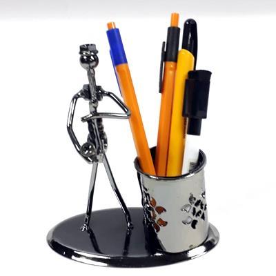Müzisyen Modeli 3 Demir Masa Üstü Kalemlik 13x13x6 Cm