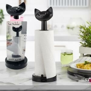 Dekoratif Kedi Tasarımlı Plastik Masa Üstü Kağıt Havluluk Standı