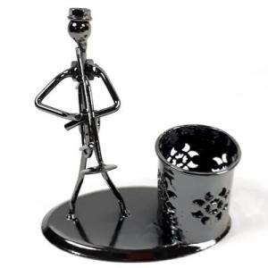 Müzisyen Modeli 4 Demir Masa Üstü Kalemlik 13x13x6 Cm