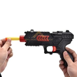 20cm 2in1 Nerf Style Hem Yumuşak Mermi Hem Su Topu Atan Silah Oyu