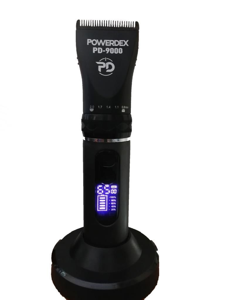 PowerDex PD-9000 Profesyonel Tıraş Makinesi Çift Bataryalı Digital Göstergeli 4 Taraklı  Turbo Motor Saç Sakal Ense Traş Makinesi