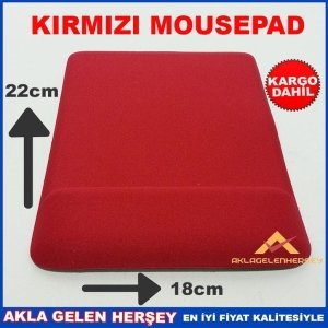 KIRMIZI BİLEK DESTEKLİ OYUNCU MOUSE PAD