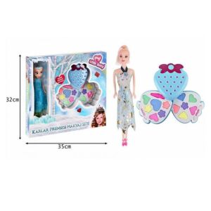 LMN083 Prenses Bebekli İkili Kutulu Makyaj Seti