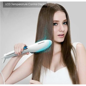 Pritech Miss Hair Saç Düzleştirici Lcd Ekranlı Elektrikli Tarak Isı Kontrolü Elektronik Tarak