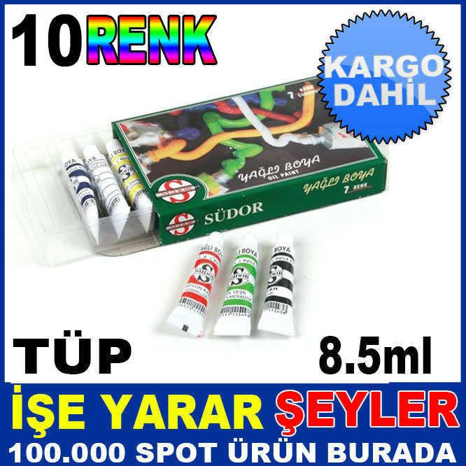 1.KALİTE RESSAM YAĞLI BOYASI 10 KARIŞIK RENK TÜP YAĞLI BOYA SETİ SÜDOR 10 RENK TÜP YAĞLI BOYA SETİ