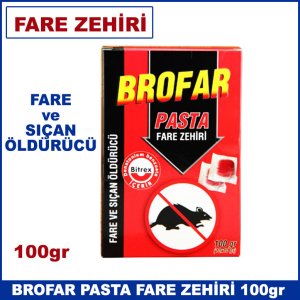 Brofar Pasta Fare Zehiri 100 gr Çok Etkili Fare ve Haşere Öldürücü