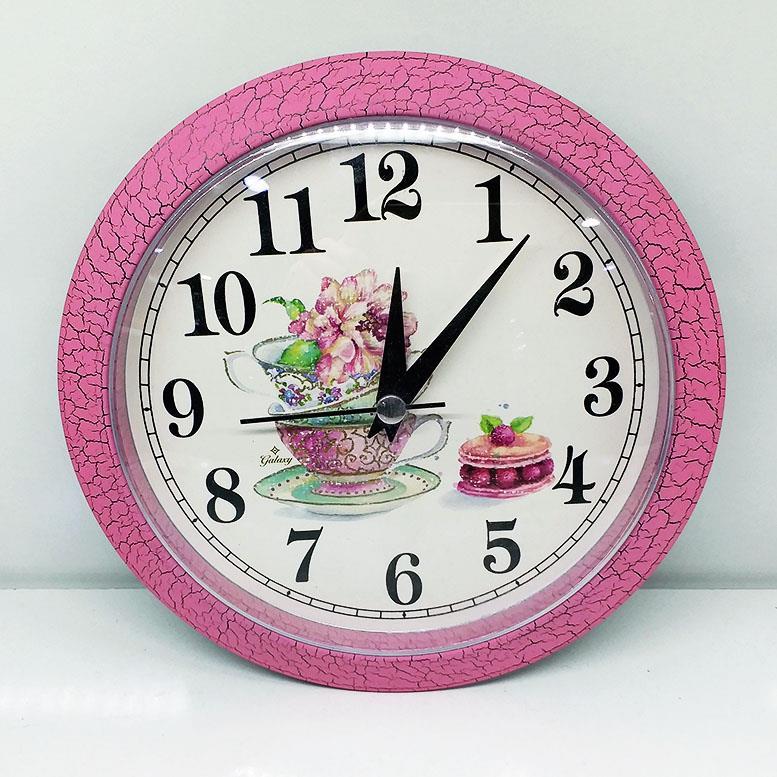 Dekoratif Mini Duvar Saati 17.5 cm Pembe Renk Galaxy 900-KRS
