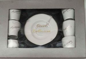 Gönül Collection Fincan Takımı; 6 Adet Fincan 6 Adet Fincan Tabağı Porselen