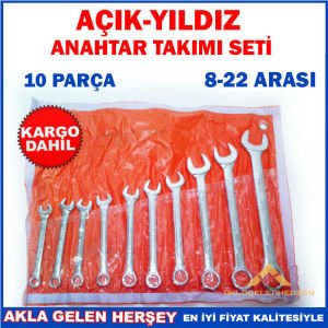 10LU AÇIK YILDIZ KOMBİNE ÇELİK ANAHTAR TAKIMI-2